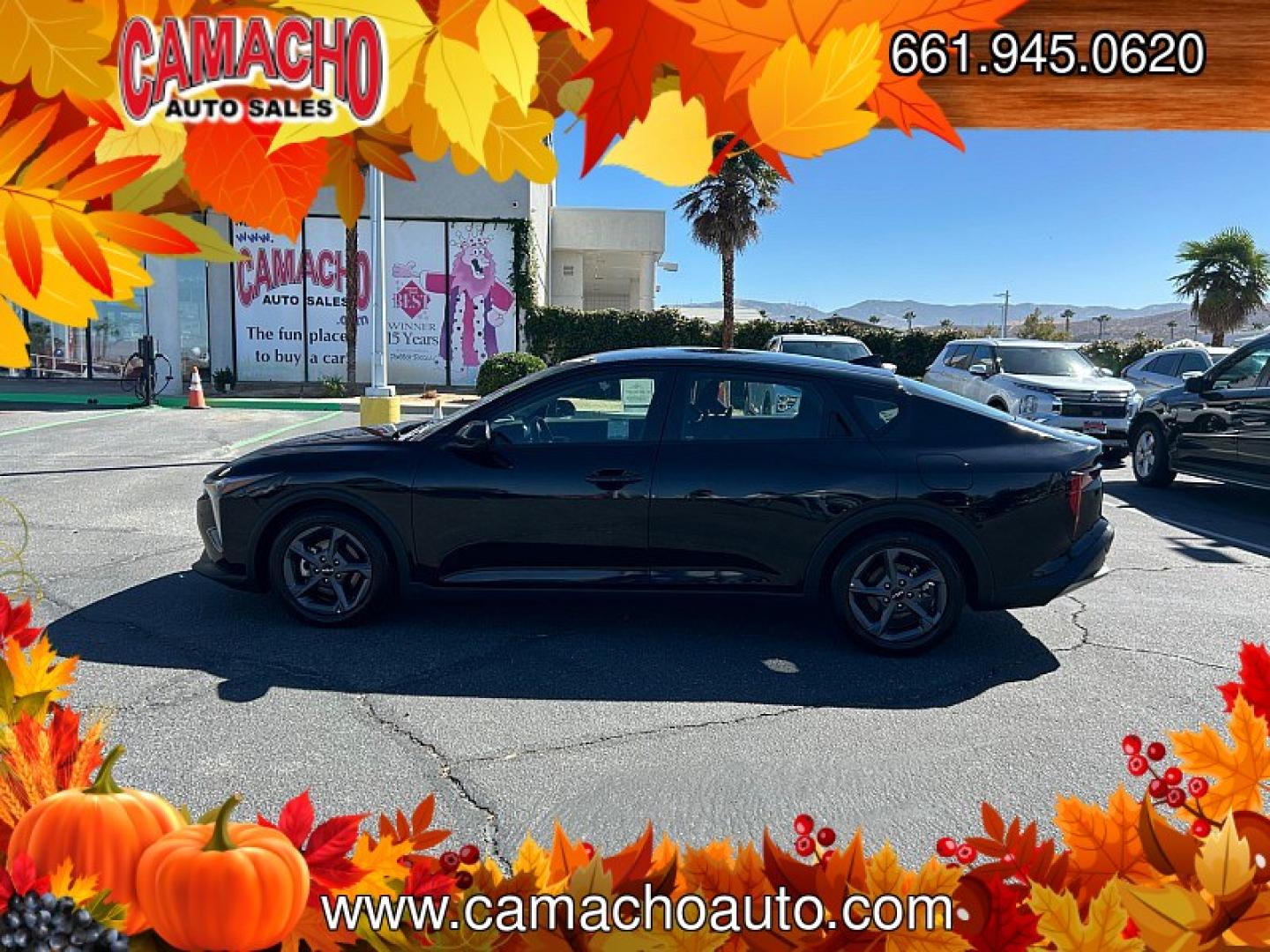 2025 Black Kia K4 (3KPFT4DE0SE) with an 4-Cyl 2.0 Liter engine, Automatic IVT transmission, located at 412 Auto Vista Drive, Palmdale, CA, 93551, (661) 945-0620, 34.592636, -118.136681- Photo#3