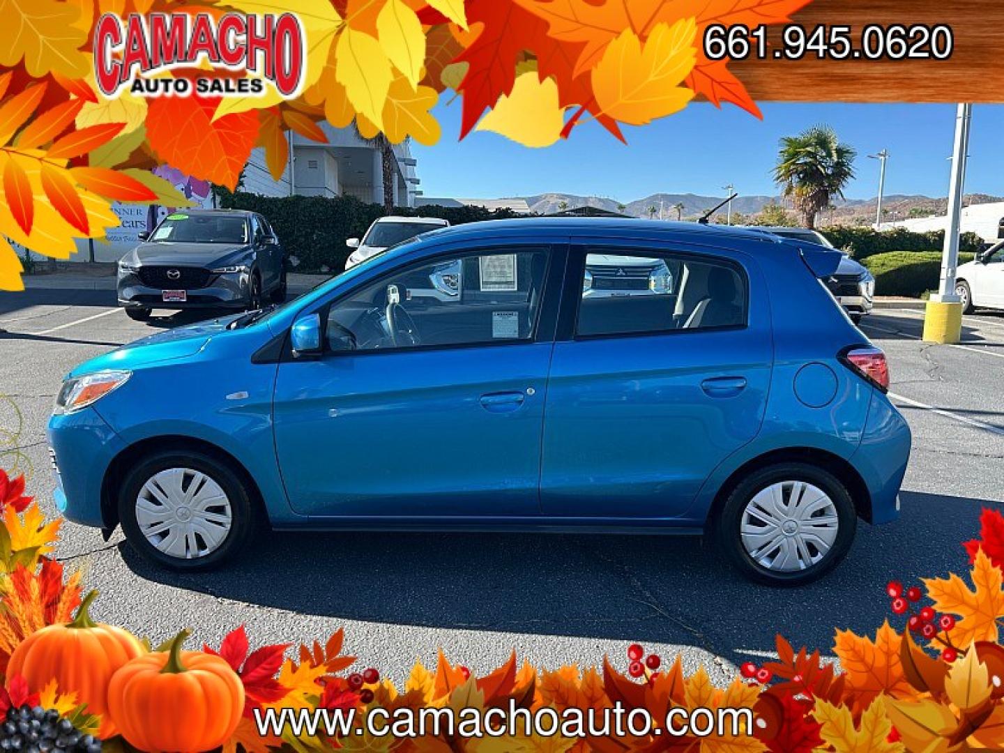 2024 BLUE /black Mitsubishi Mirage (ML32AUHJ3RH) with an 3-Cyl 1.2 Liter engine, Automatic CVT transmission, located at 412 Auto Vista Drive, Palmdale, CA, 93551, (661) 945-0620, 34.592636, -118.136681 - Great on gas and easy to drive, this 2024 Mitsubishi Mirage ES is a smart choice for everyday driving!Finished in Sapphire Blue Metallic with a black interior, this one-owner hatchback features a fuel-efficient 1.2L 3-cylinder engine and continuously variable transmission, earning an impressive EPA-- Photo#2