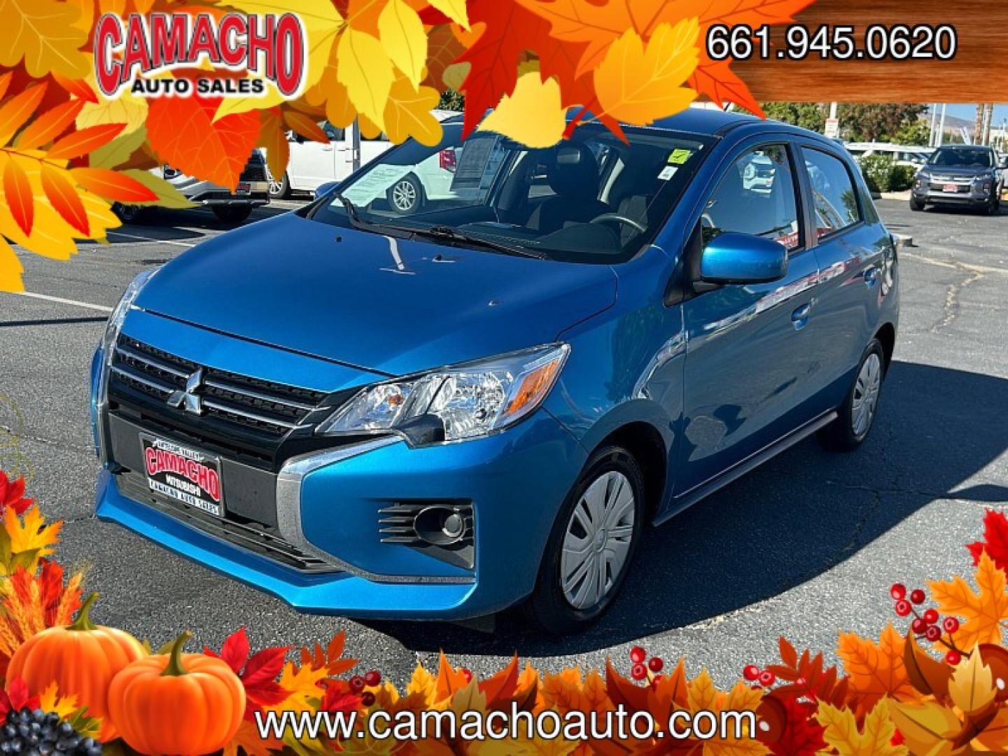 2024 BLUE /black Mitsubishi Mirage (ML32AUHJ3RH) with an 3-Cyl 1.2 Liter engine, Automatic CVT transmission, located at 412 Auto Vista Drive, Palmdale, CA, 93551, (661) 945-0620, 34.592636, -118.136681 - Great on gas and easy to drive, this 2024 Mitsubishi Mirage ES is a smart choice for everyday driving!Finished in Sapphire Blue Metallic with a black interior, this one-owner hatchback features a fuel-efficient 1.2L 3-cylinder engine and continuously variable transmission, earning an impressive EPA-- Photo#1