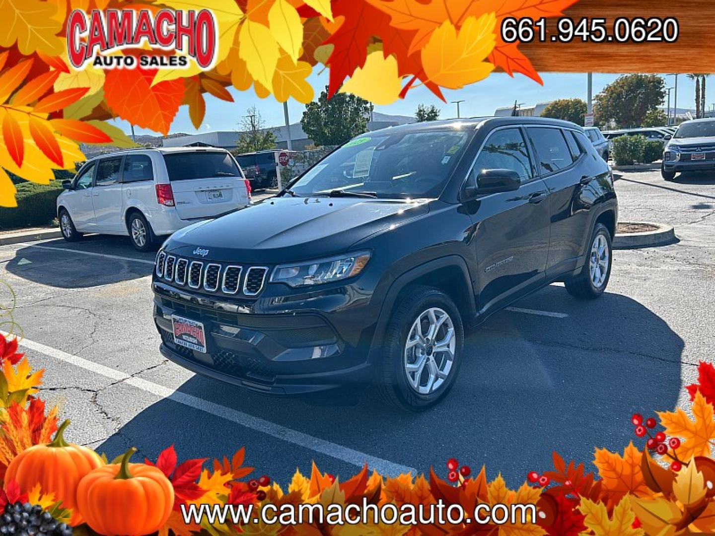 2025 BLACK /black Jeep Compass (3C4NJDAN9ST) with an 4-Cyl Turbo 2.0 Liter engine, Automatic 8-Spd transmission, located at 412 Auto Vista Drive, Palmdale, CA, 93551, (661) 945-0620, 34.592636, -118.136681 - Adventure-ready and packed with modern safety features, this 2025 Jeep Compass Sport 4x4 is ready for the road ahead!Finished in Diamond Black Crystal Pearl-Coat with a black cloth interior, this one-owner SUV features a turbocharged 2.0L 4-cylinder engine paired with an 8-speed automatic transmissi- Photo#3