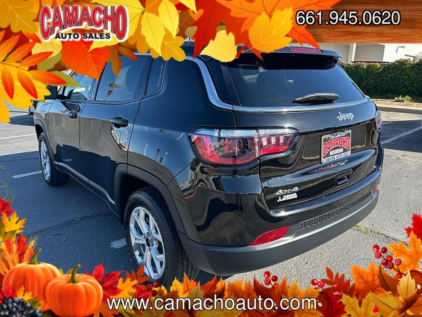2025 BLACK /black Jeep Compass (3C4NJDAN9ST) with an 4-Cyl Turbo 2.0 Liter engine, Automatic 8-Spd transmission, located at 412 Auto Vista Drive, Palmdale, CA, 93551, (661) 945-0620, 34.592636, -118.136681 - Adventure-ready and packed with modern safety features, this 2025 Jeep Compass Sport 4x4 is ready for the road ahead!Finished in Diamond Black Crystal Pearl-Coat with a black cloth interior, this one-owner SUV features a turbocharged 2.0L 4-cylinder engine paired with an 8-speed automatic transmissi- Photo#4