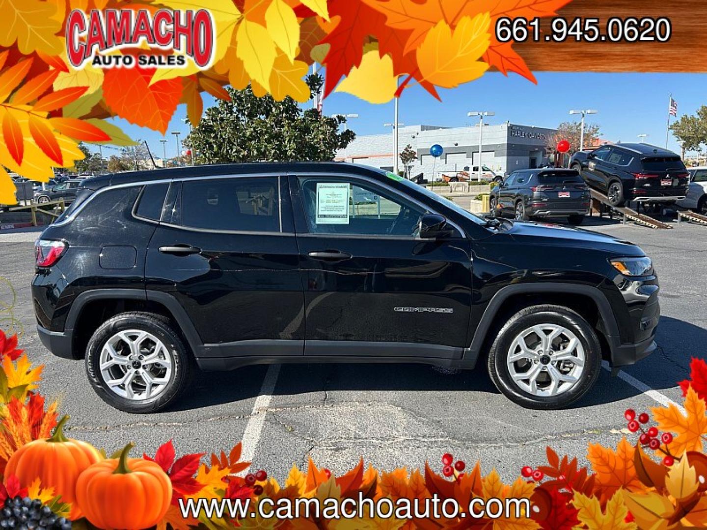 2025 BLACK /black Jeep Compass (3C4NJDAN9ST) with an 4-Cyl Turbo 2.0 Liter engine, Automatic 8-Spd transmission, located at 412 Auto Vista Drive, Palmdale, CA, 93551, (661) 945-0620, 34.592636, -118.136681 - Adventure-ready and packed with modern safety features, this 2025 Jeep Compass Sport 4x4 is ready for the road ahead!Finished in Diamond Black Crystal Pearl-Coat with a black cloth interior, this one-owner SUV features a turbocharged 2.0L 4-cylinder engine paired with an 8-speed automatic transmissi- Photo#9