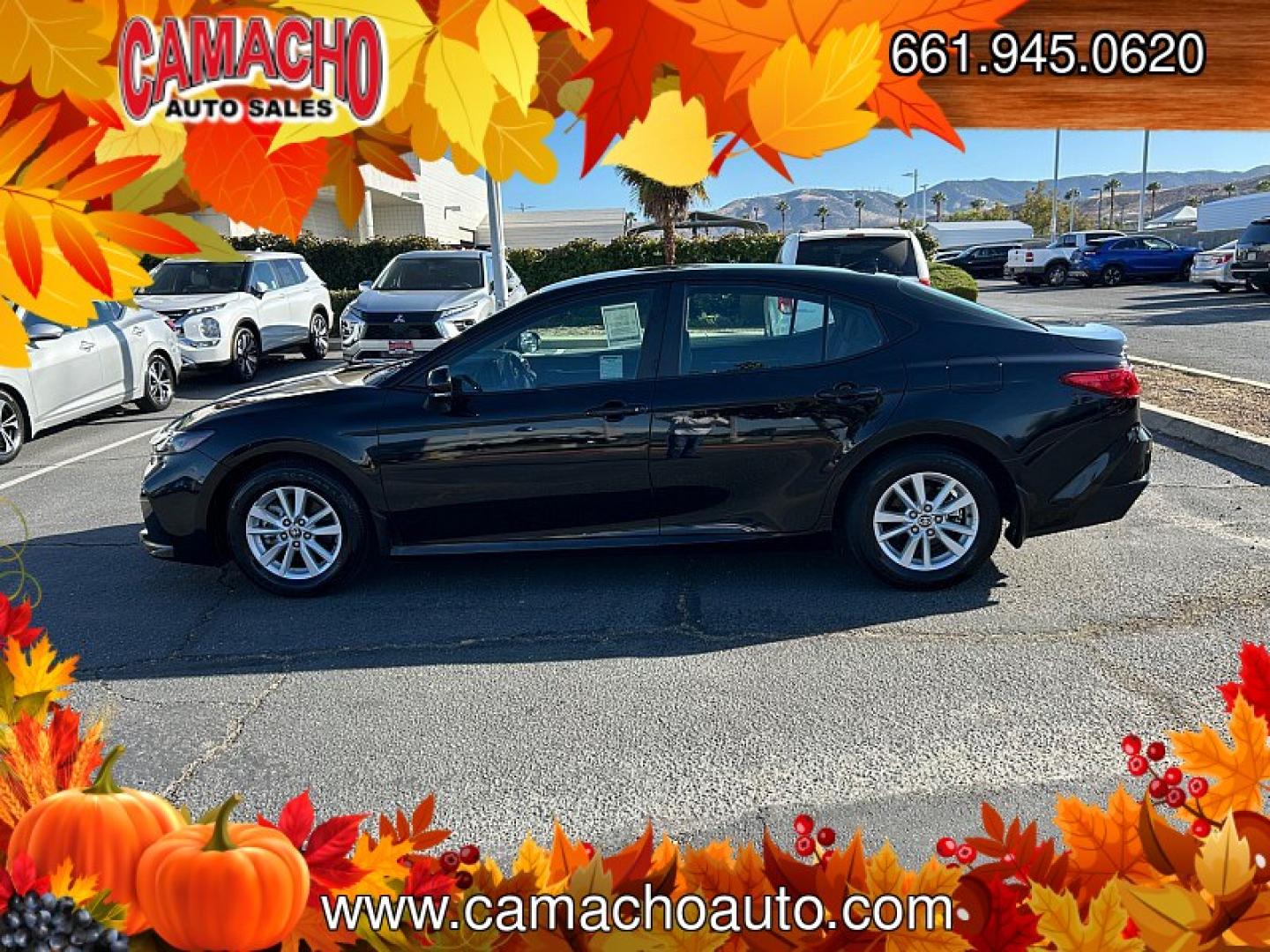 2025 Black Toyota Camry (4T1DAACK0SU) with an 4-Cyl Hybrid 2.5 Liter engine, Automatic CVT transmission, located at 412 Auto Vista Drive, Palmdale, CA, 93551, (661) 945-0620, 34.592636, -118.136681- Photo#3