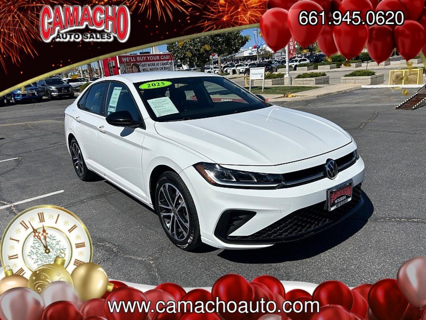2025 WHITE Volkswagen Jetta (3VWBX7BU6SM) with an 4-Cyl Turbo 1.5 Liter engine, Automatic 8-Spd transmission, located at 412 Auto Vista Drive, Palmdale, CA, 93551, (661) 945-0620, 34.592636, -118.136681- Photo#0