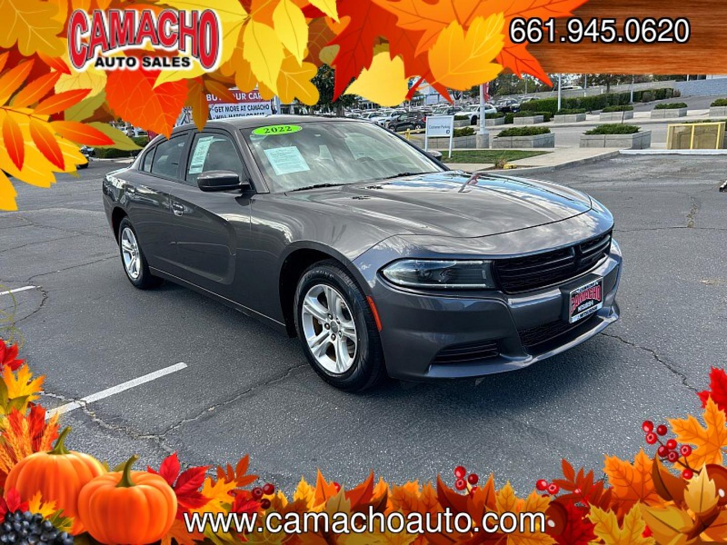 2022 GRAY Dodge Charger (2C3CDXBG4NH) with an V6 3.6 Liter engine, Automatic 8-Spd w/AutoStick transmission, located at 412 Auto Vista Drive, Palmdale, CA, 93551, (661) 945-0620, 34.592636, -118.136681- Photo#0
