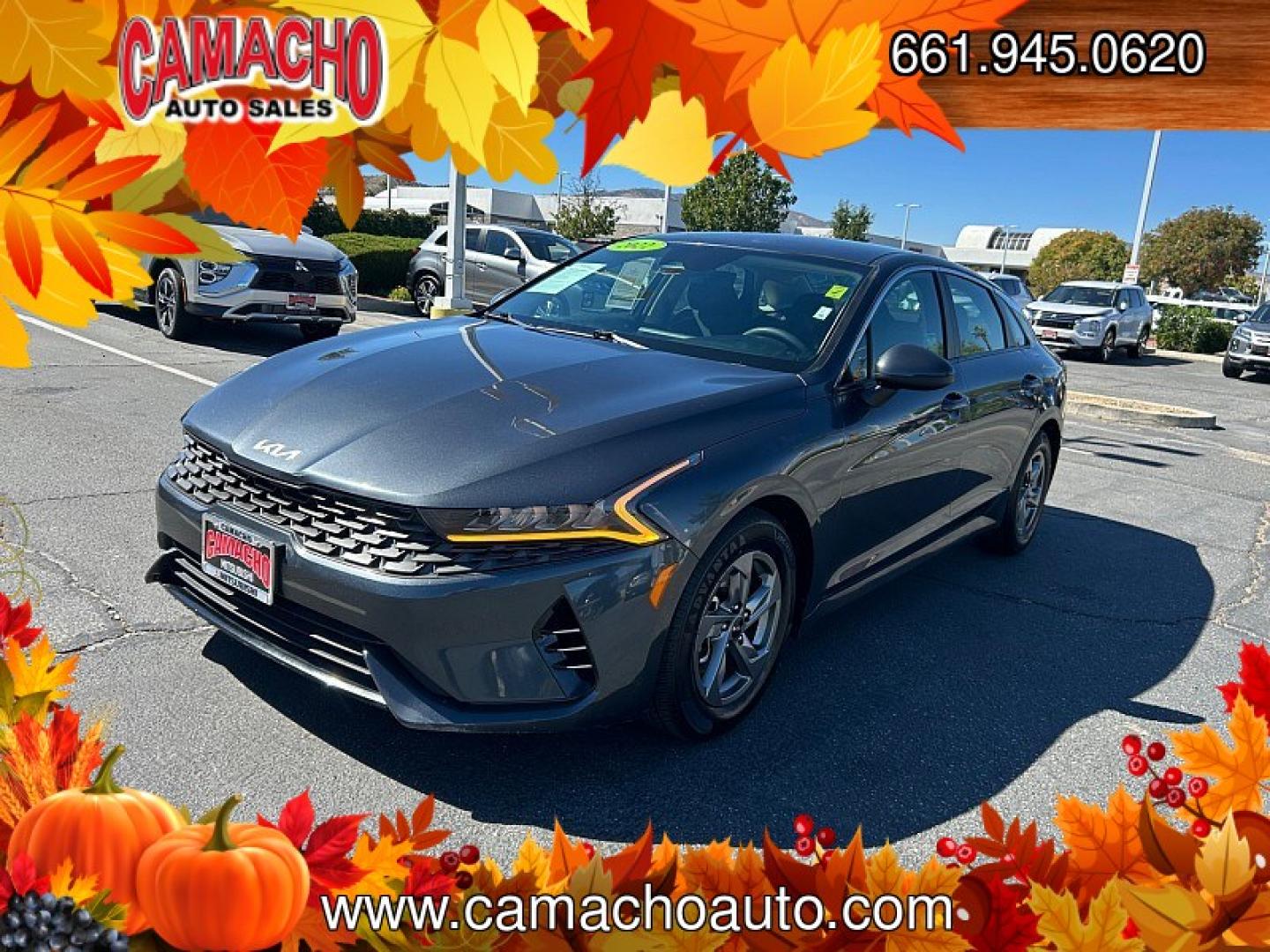2022 GRAY Kia K5 (5XXG14J25NG) with an 4-Cyl Turbo 1.6 Liter engine, Automatic 8-Spd transmission, located at 412 Auto Vista Drive, Palmdale, CA, 93551, (661) 945-0620, 34.592636, -118.136681- Photo#2