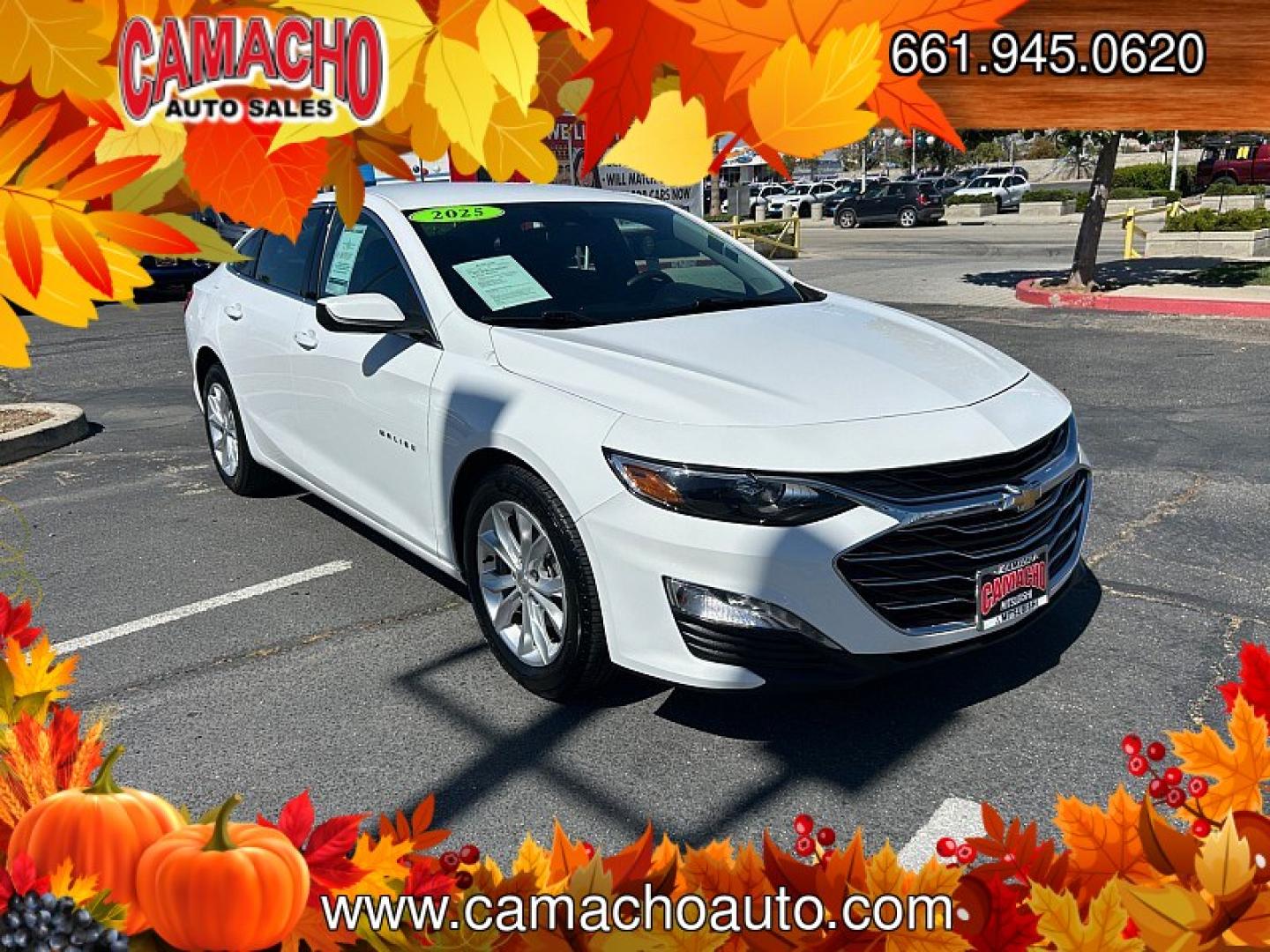 2025 White Chevrolet Malibu (1G1ZD5ST7SF) with an 4-Cyl Turbo 1.5 Liter engine, Automatic CVT transmission, located at 412 Auto Vista Drive, Palmdale, CA, 93551, (661) 945-0620, 34.592636, -118.136681- Photo#0